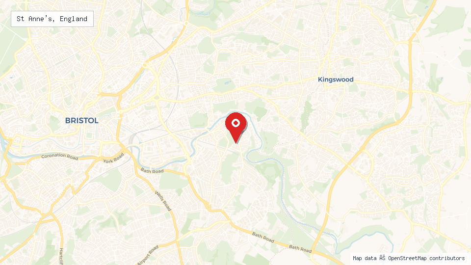 Street map of St Anne's, England with location pin