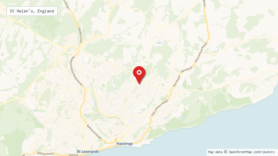 Street map of St Helen's, England with location pin