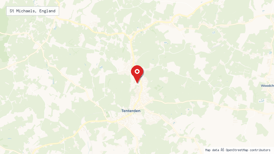 Street map of St Michaels, England with location pin