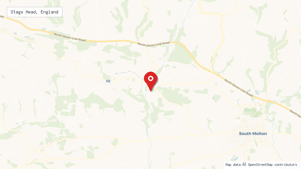 Street map of Stags Head, England with location pin