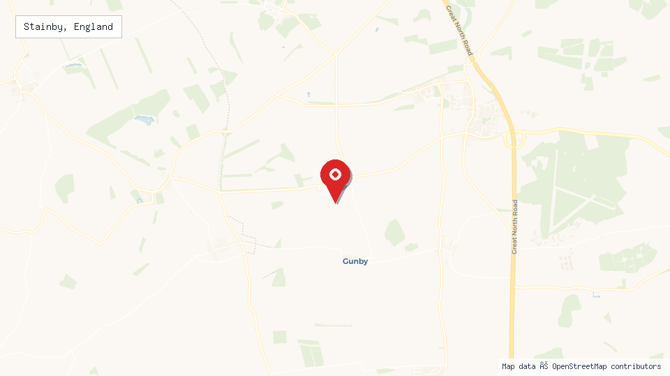 Street map of Stainby, England with location pin
