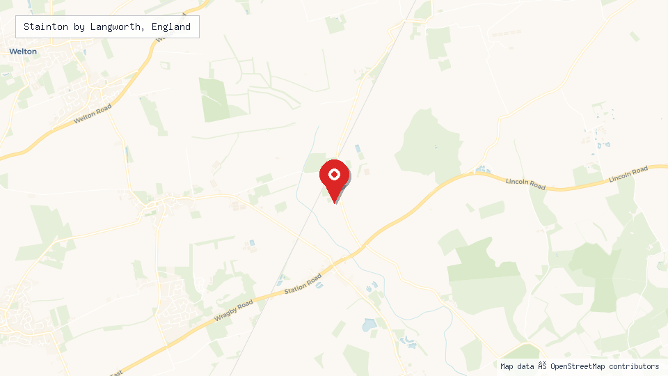 Street map of Stainton by Langworth, England with location pin
