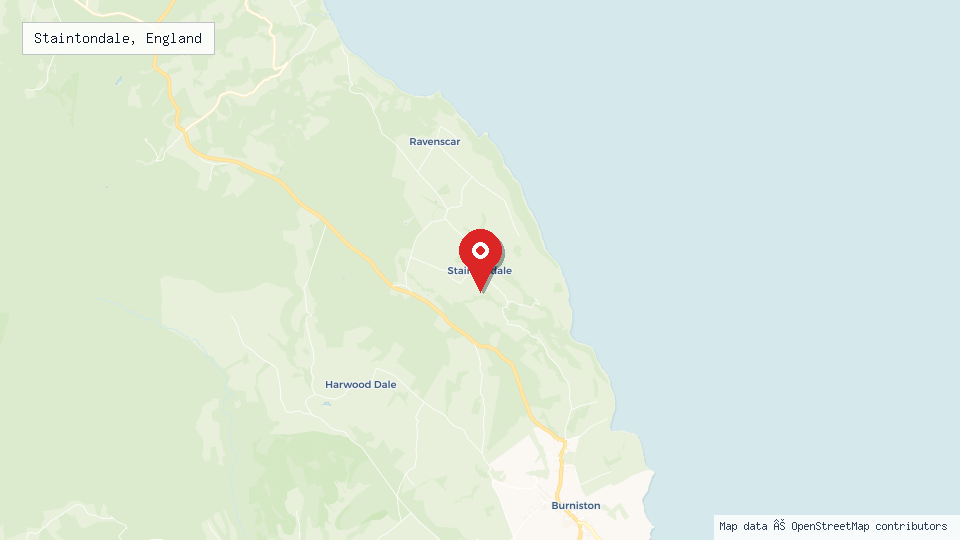 Street map of Staintondale, England with location pin