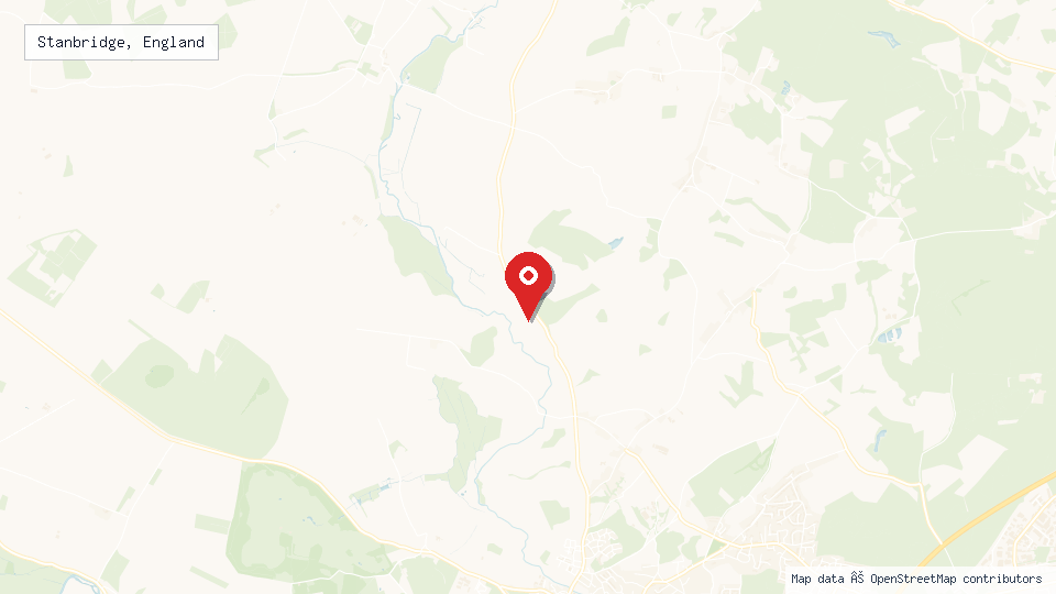 Street map of Stanbridge, England with location pin