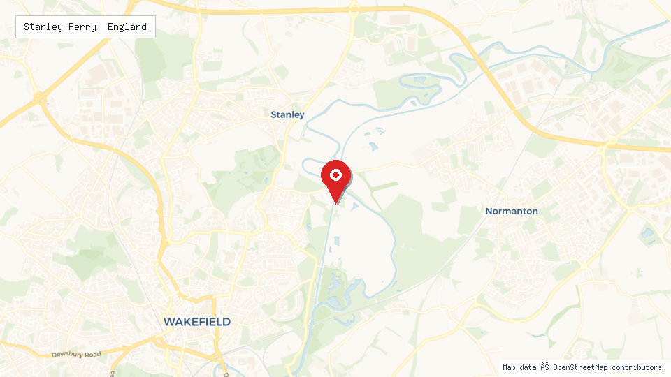 Street map of Stanley Ferry, England with location pin