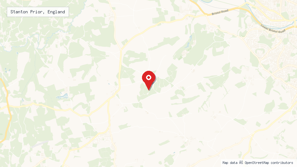 Street map of Stanton Prior, England with location pin