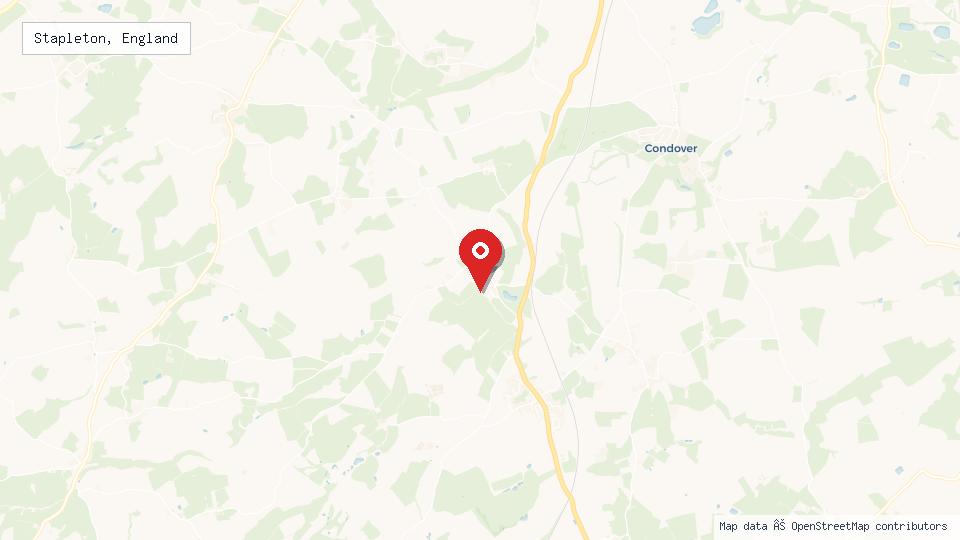 Street map of Stapleton, England with location pin