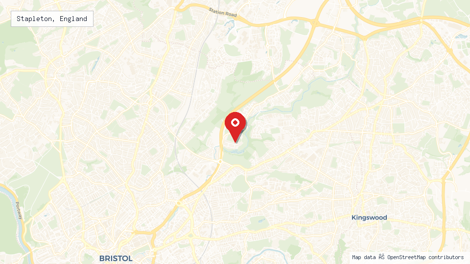 Street map of Stapleton, England with location pin