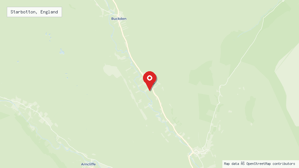Street map of Starbotton, England with location pin