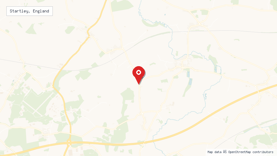 Street map of Startley, England with location pin