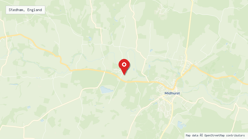 Street map of Stedham, England with location pin
