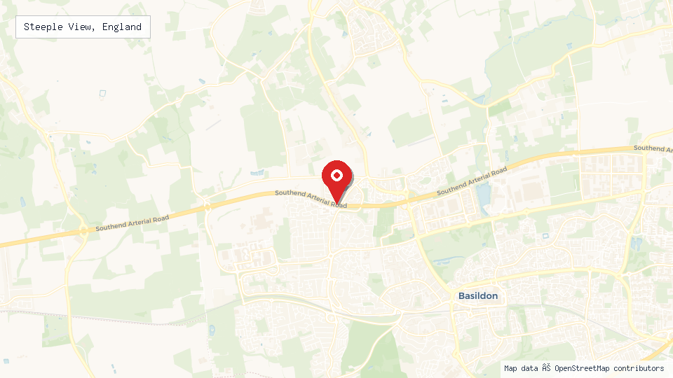 Street map of Steeple View, England with location pin