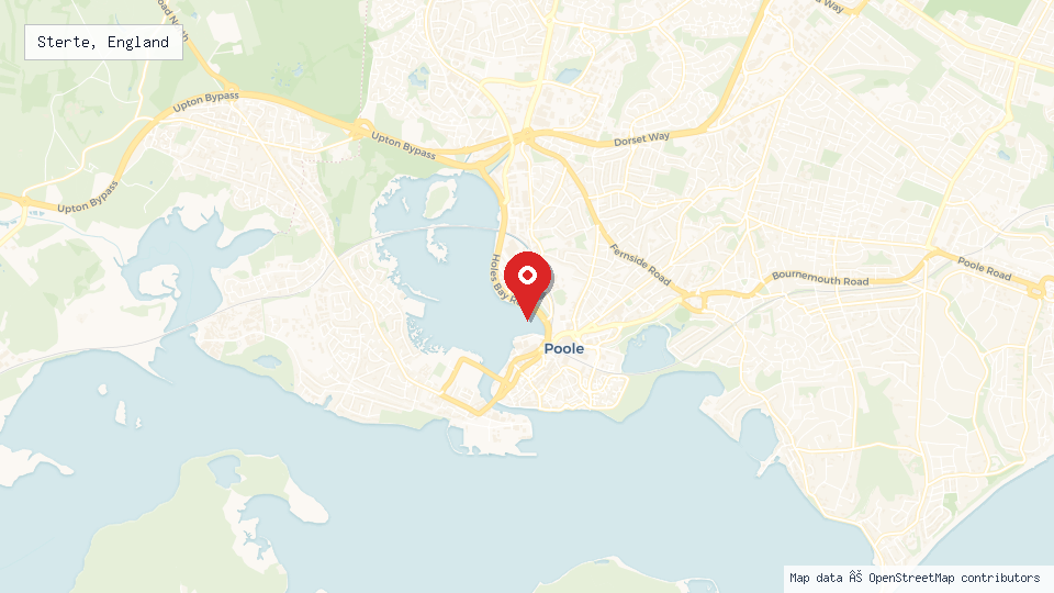 Street map of Sterte, England with location pin