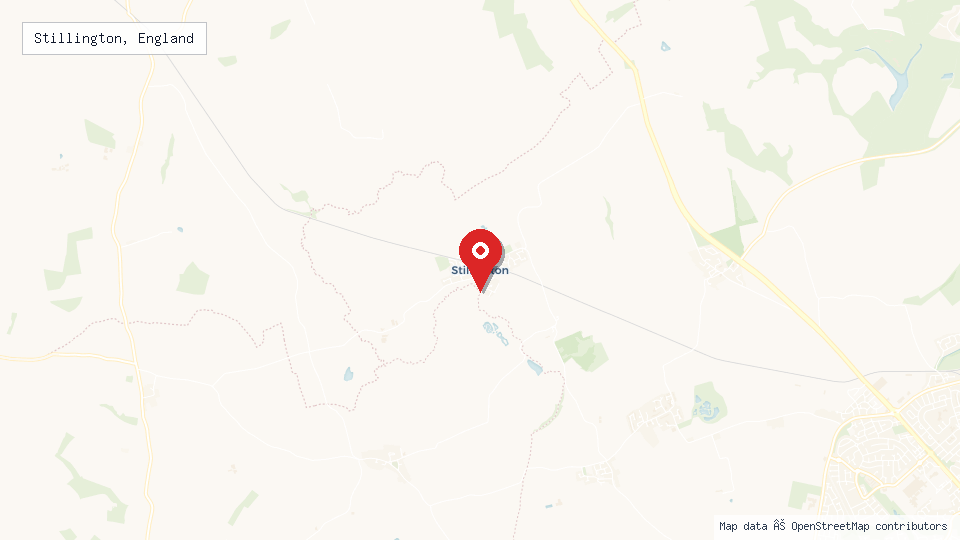 Street map of Stillington, England with location pin