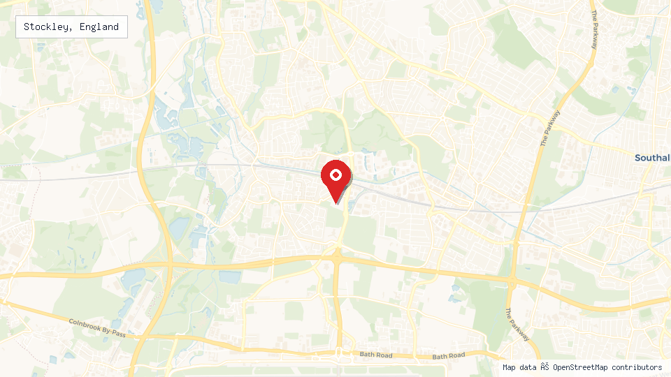 Street map of Stockley, England with location pin