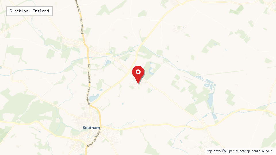 Street map of Stockton, England with location pin