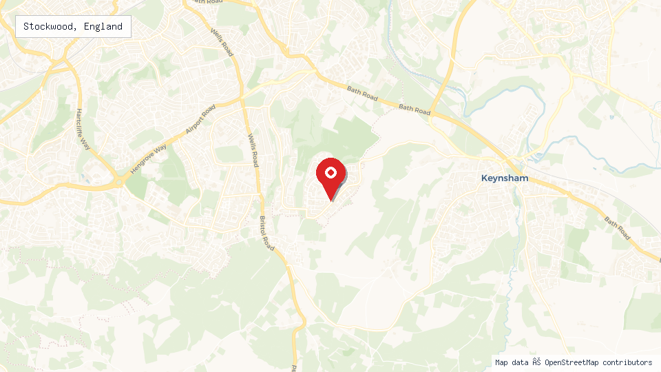 Street map of Stockwood, England with location pin