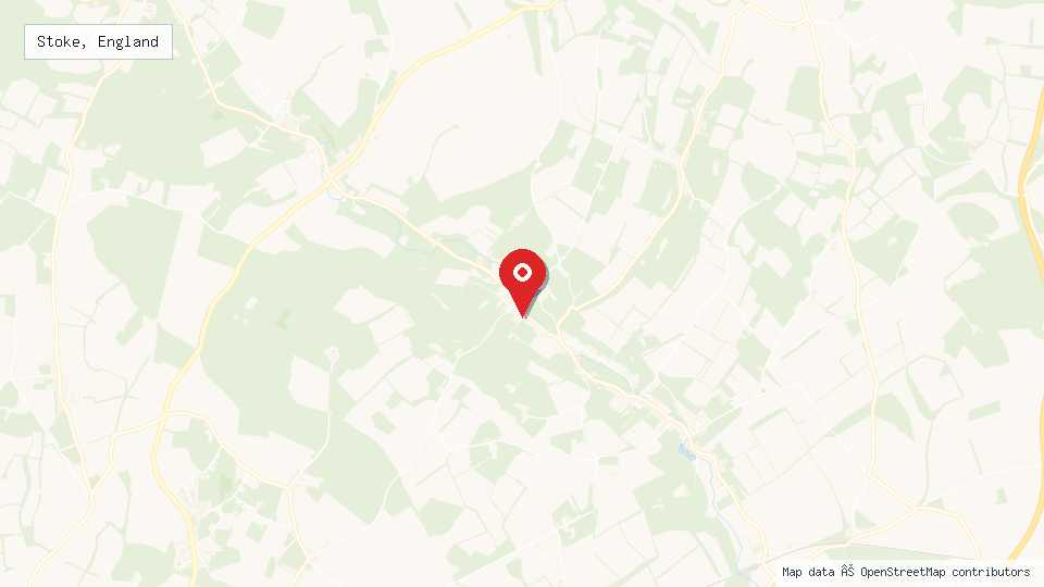 Street map of Stoke, England with location pin