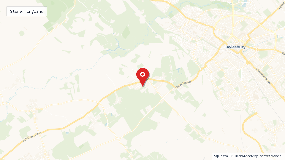 Street map of Stone, England with location pin