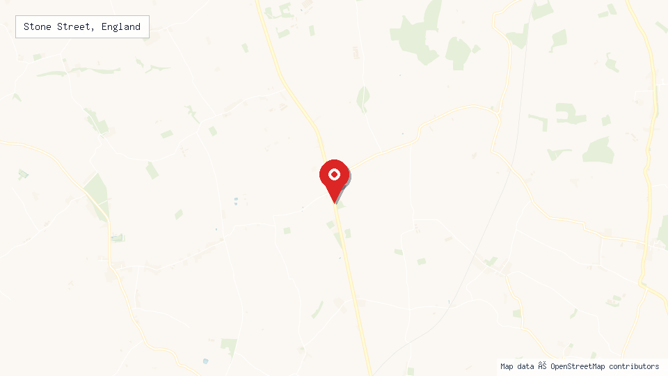 Street map of Stone Street, England with location pin