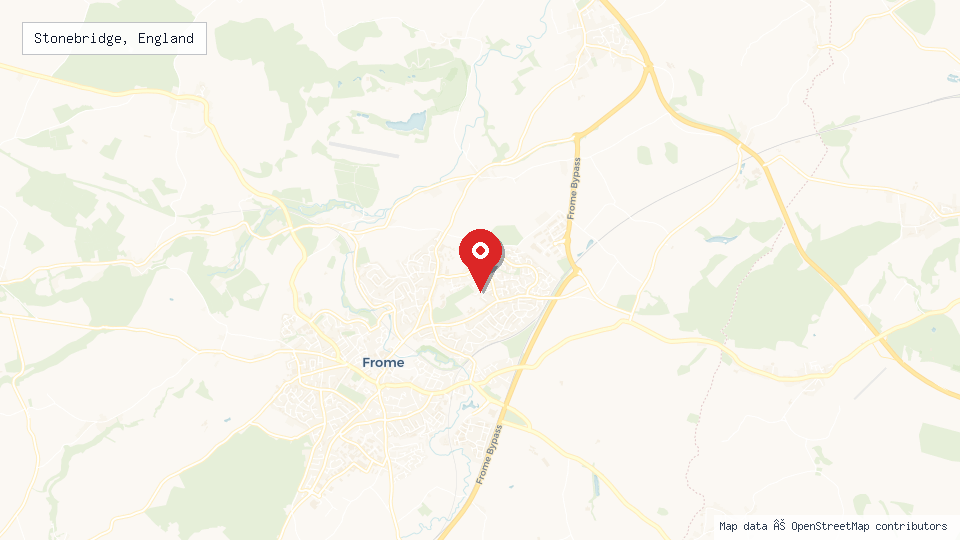Street map of Stonebridge, England with location pin