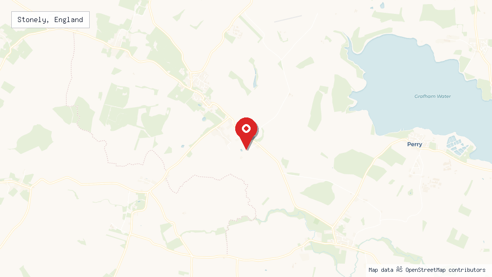 Street map of Stonely, England with location pin