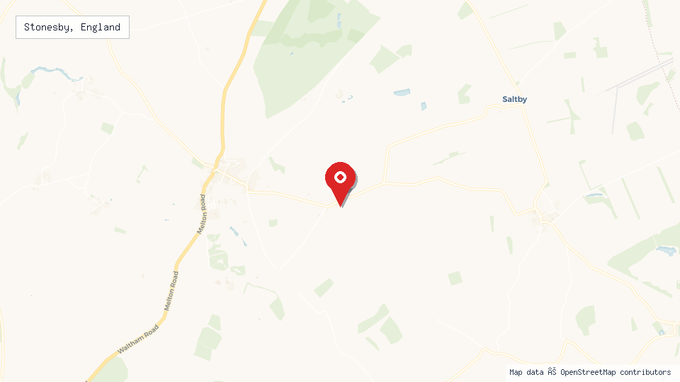 Street map of Stonesby, England with location pin