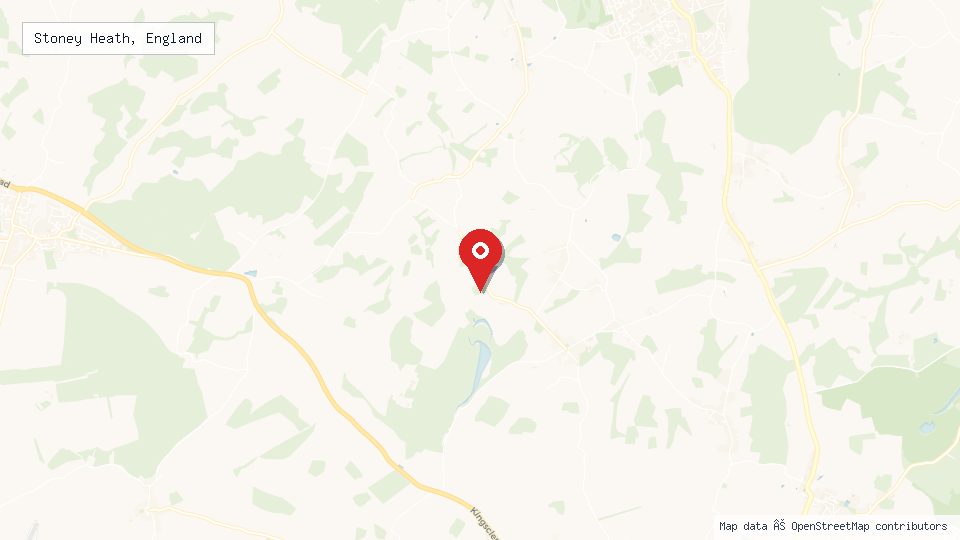 Street map of Stoney Heath, England with location pin