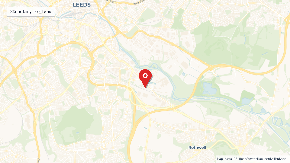Street map of Stourton, England with location pin