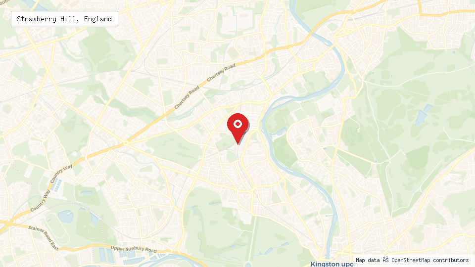 Street map of Strawberry Hill, England with location pin