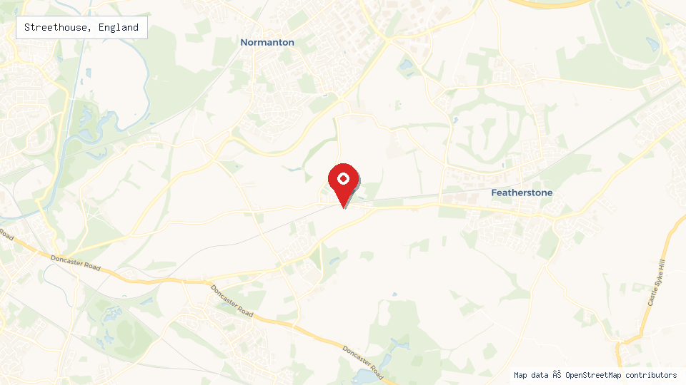 Street map of Streethouse, England with location pin