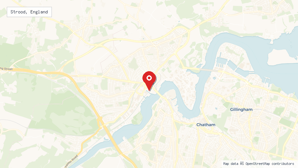 Street map of Strood, England with location pin