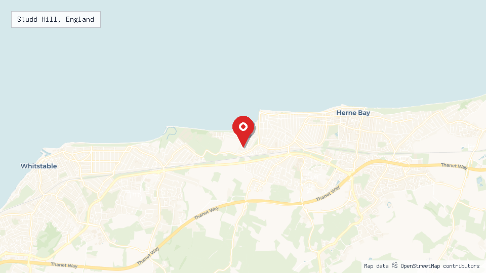 Street map of Studd Hill, England with location pin
