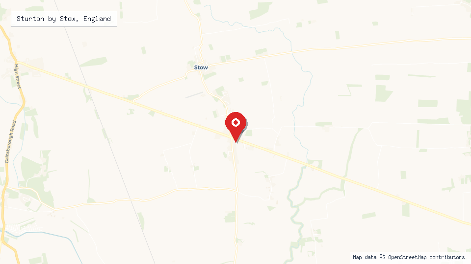 Street map of Sturton by Stow, England with location pin