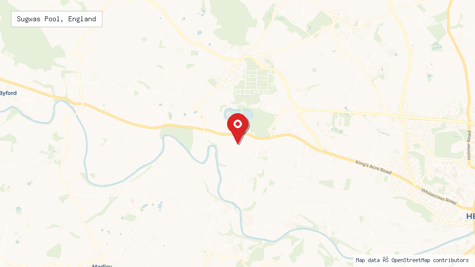 Street map of Sugwas Pool, England with location pin