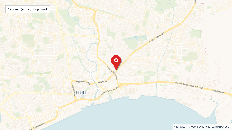 Street map of Summergangs, England with location pin