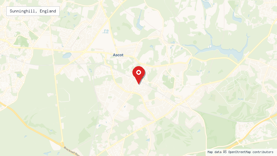 Street map of Sunninghill, England with location pin