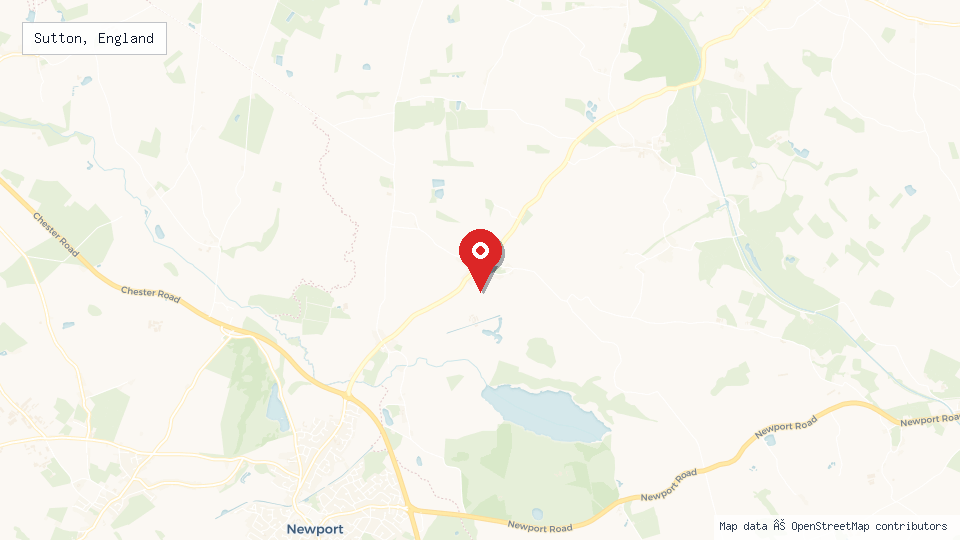 Street map of Sutton, England with location pin