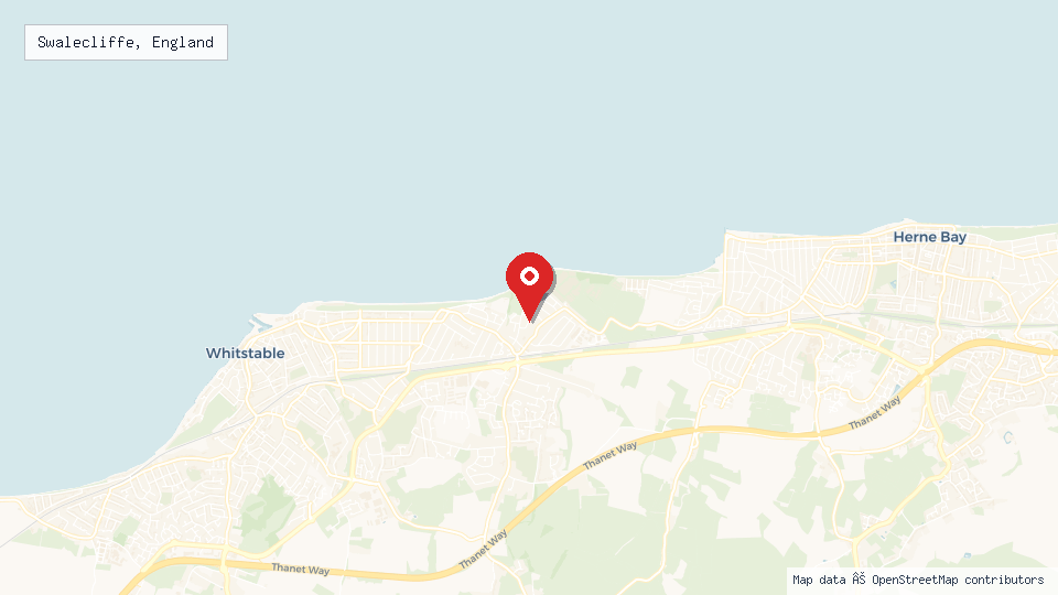 Street map of Swalecliffe, England with location pin
