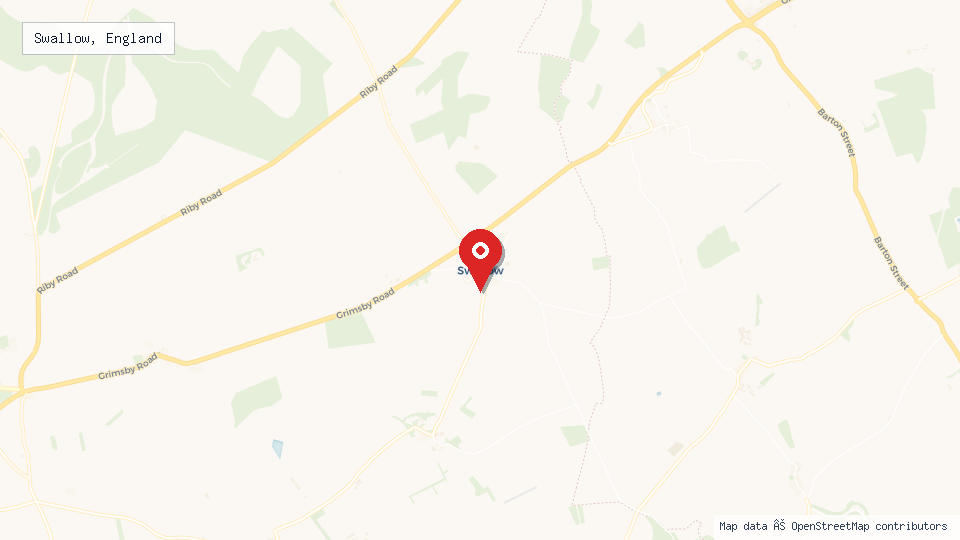 Street map of Swallow, England with location pin