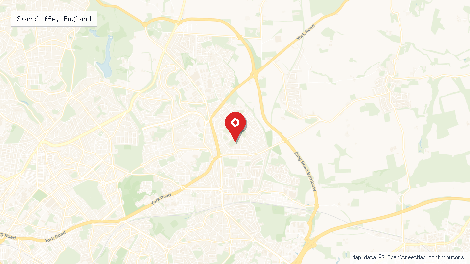 Street map of Swarcliffe, England with location pin