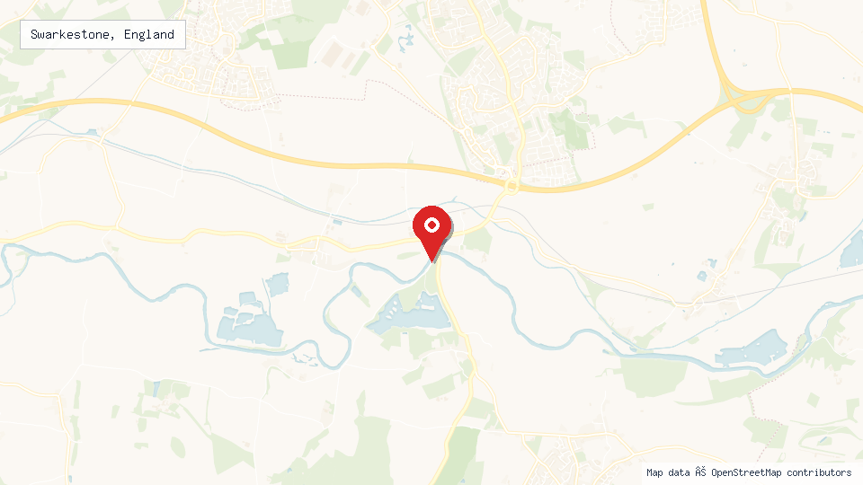 Street map of Swarkestone, England with location pin