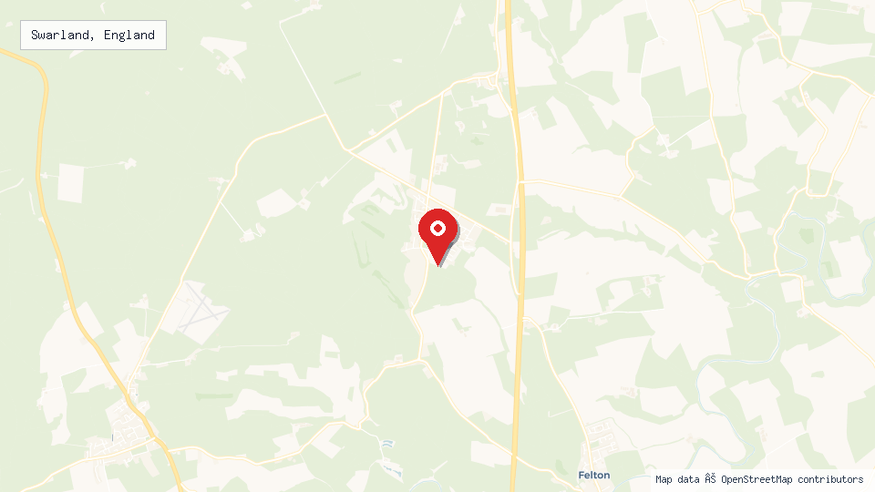 Street map of Swarland, England with location pin