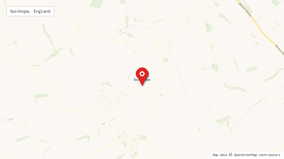 Street map of Swinhope, England with location pin
