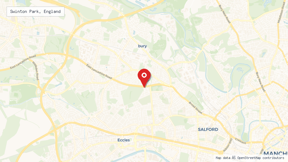 Street map of Swinton Park, England with location pin