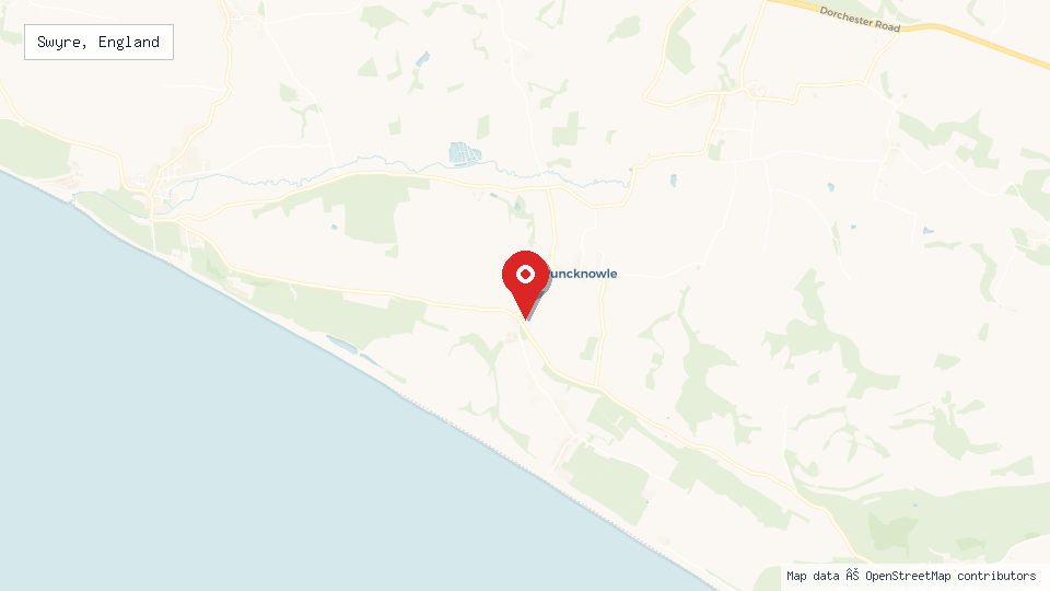 Street map of Swyre, England with location pin