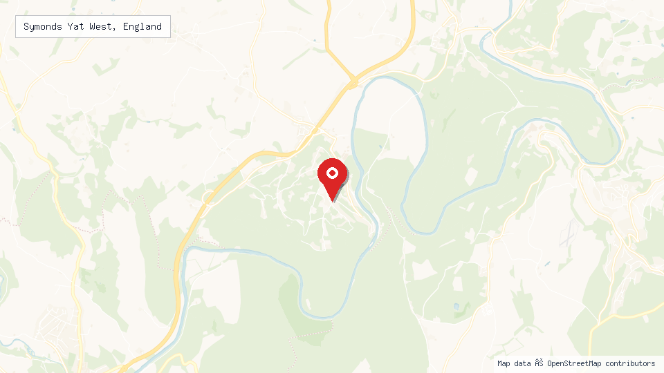 Street map of Symonds Yat West, England with location pin