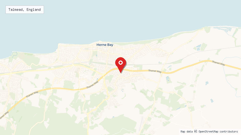 Street map of Talmead, England with location pin