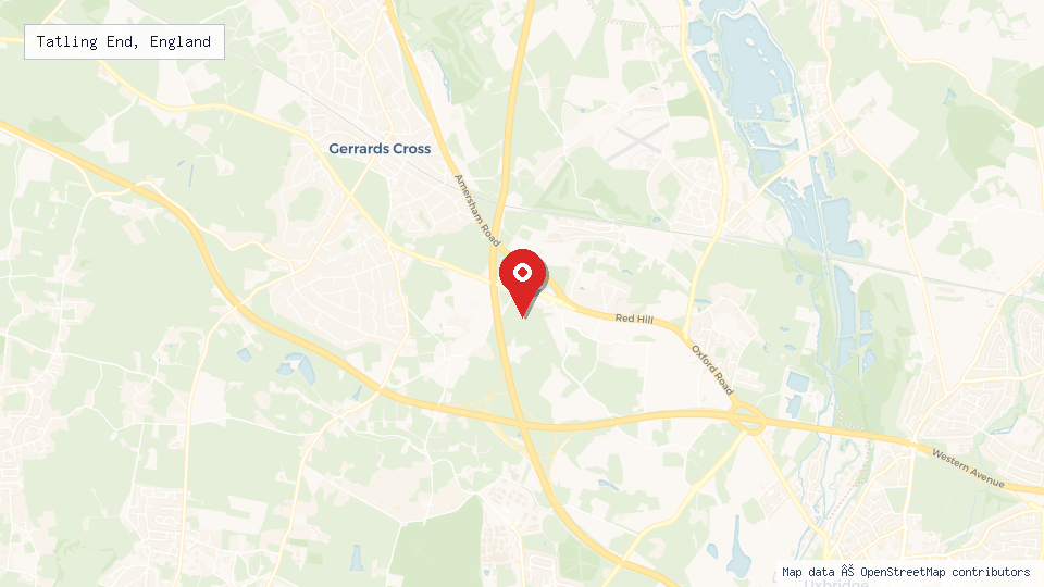 Street map of Tatling End, England with location pin