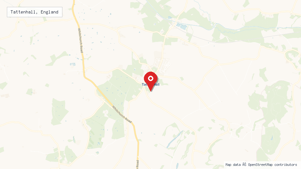 Street map of Tattenhall, England with location pin